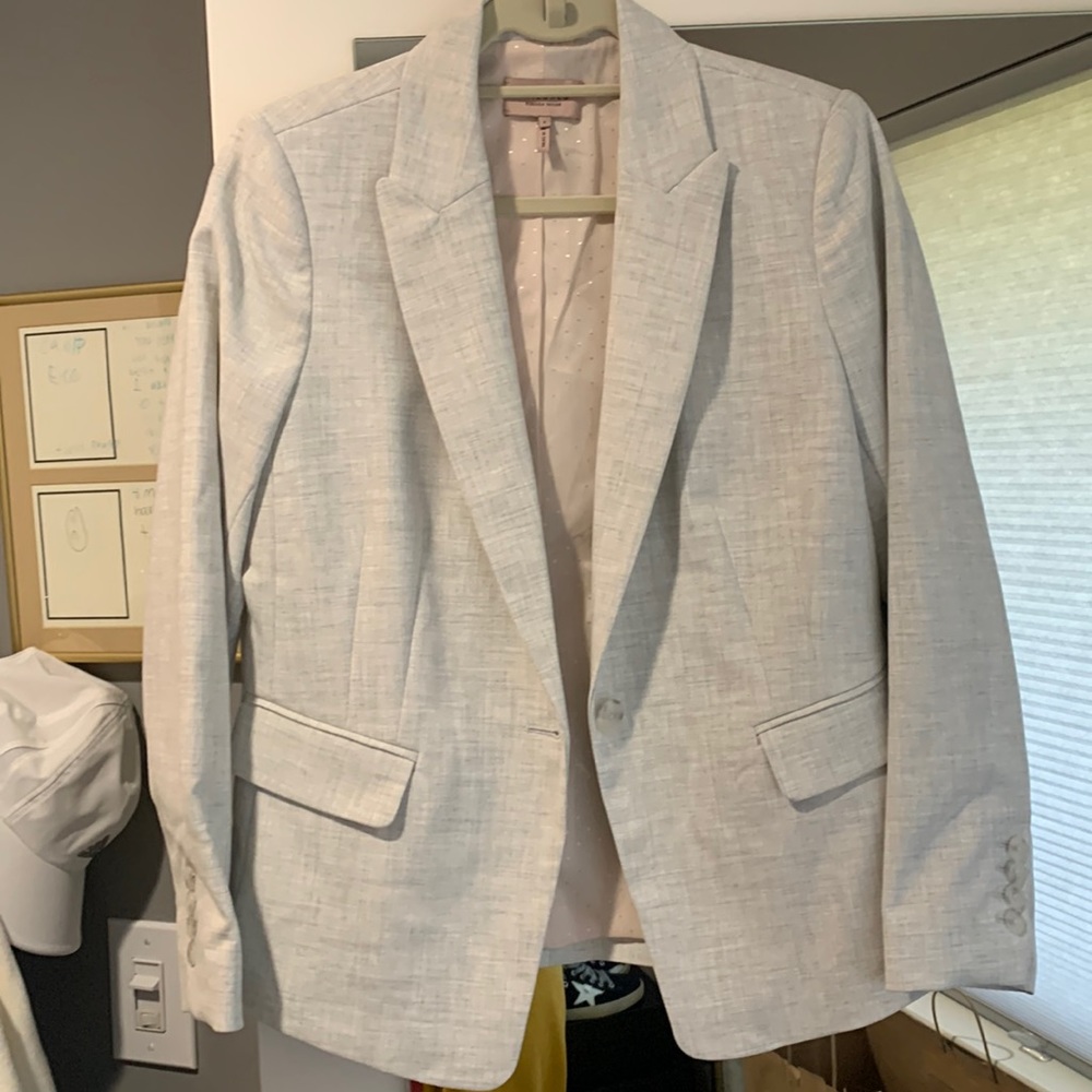 Rebecca Taylor Tailored heather grey blazer 6